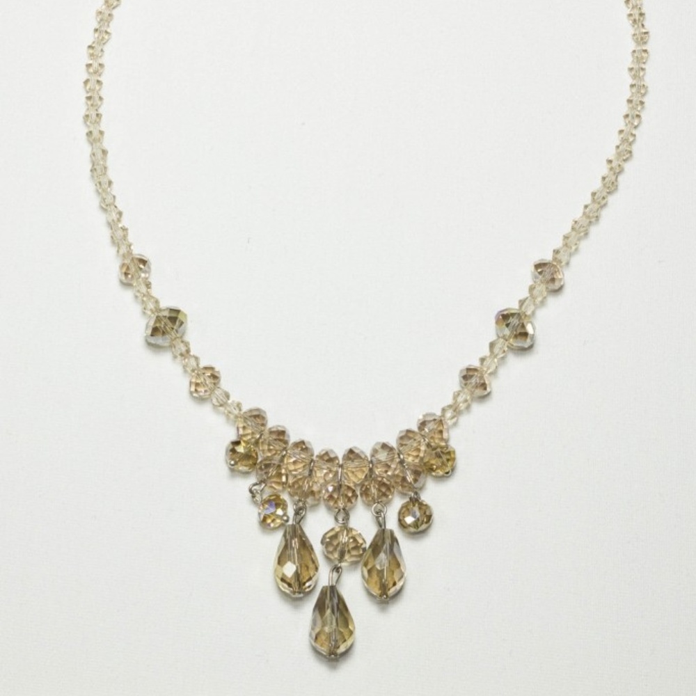 Pale Yellow/Gold Crystal Necklace